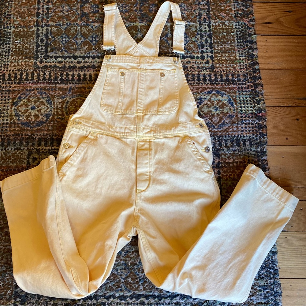 Free People Yellow Overalls